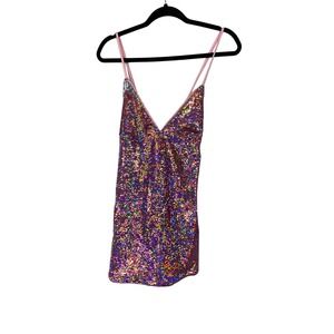 Revolve NBD x Naven Pink sequin v neck mini dress size S
